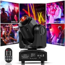 U'King 60W LED Moving Head Light Mini Spot Gobo Stage Light DMX512 Remote Pattern Beam Effect Light for Disco Wedding DJ Party