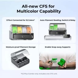 Creality K2 Plus Combo Multicolor 3D Printer 600mm/s Fast Printing Speed 350x350x350mm Cubed Print Size Dual AI Cameras K2plus