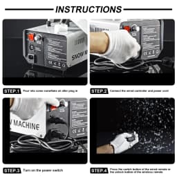 U'King 1000W Snow Machine with Wireless/Wired Control Indoor Outdoor Snow Machine for Christmas Party Wedding Stage Performance