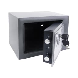 4.6L Electonic Safe Box with Keypad and 2 Keys, Wall Mounted Safe with Prodrilled Holes, Security Safe Box for Home Hotel Use