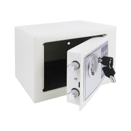 4.6L Electonic Safe Box with Keypad and 2 Keys, Wall Mounted Safe with Prodrilled Holes, Security Safe Box for Home Hotel Use