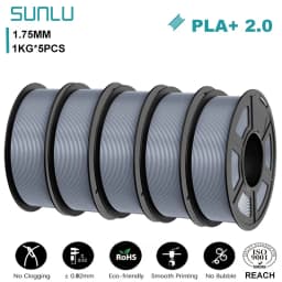 SUNLU Mix-Color 5Roll PLA/PLA PLUS 2.0 Filament 1.75mm 1kg Spool (2.2lbs) Neatly Wound Filament Fit Most FDM Printer