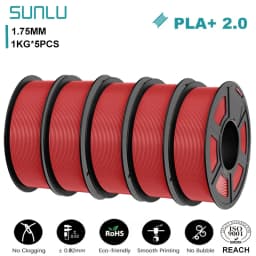 SUNLU Mix-Color 5Roll PLA/PLA PLUS 2.0 Filament 1.75mm 1kg Spool (2.2lbs) Neatly Wound Filament Fit Most FDM Printer