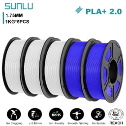SUNLU Mix-Color 5Roll PLA/PLA PLUS 2.0 Filament 1.75mm 1kg Spool (2.2lbs) Neatly Wound Filament Fit Most FDM Printer
