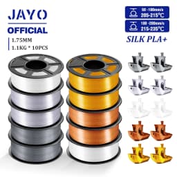 JAYO 10Rolls SILK PLA+ 3D Filament 1.75mm SILK PLA Rainbow Filament for FDM 3D Printer SILK Dual & Triple 3D Printing Materials