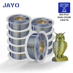 JAYO 10Rolls SILK PLA+ 3D Filament 1.75mm SILK PLA Rainbow Filament for FDM 3D Printer SILK Dual & Triple 3D Printing Materials
