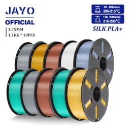 JAYO 10Rolls SILK PLA+ 3D Filament 1.75mm SILK PLA Rainbow Filament for FDM 3D Printer SILK Dual & Triple 3D Printing Materials