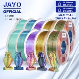 JAYO 10Rolls SILK PLA+ 3D Filament 1.75mm SILK PLA Rainbow Filament for FDM 3D Printer SILK Dual & Triple 3D Printing Materials