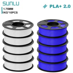 SUNLU 10KG PLA+2.0 3D Printer Filament Tougher and Stronger PLA Plus Filament 1000G/Roll 1.75mm 3D Filament Fit for FDM 3D Print
