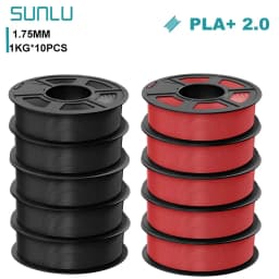 SUNLU 10KG PLA+2.0 3D Printer Filament Tougher and Stronger PLA Plus Filament 1000G/Roll 1.75mm 3D Filament Fit for FDM 3D Print