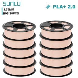 SUNLU 10KG PLA+2.0 3D Printer Filament Tougher and Stronger PLA Plus Filament 1000G/Roll 1.75mm 3D Filament Fit for FDM 3D Print