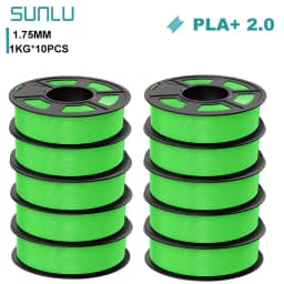SUNLU 10KG PLA+2.0 3D Printer Filament Tougher and Stronger PLA Plus Filament 1000G/Roll 1.75mm 3D Filament Fit for FDM 3D Print