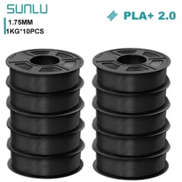 SUNLU 10KG PLA+2.0 3D Printer Filament Tougher and Stronger PLA Plus Filament 1000G/Roll 1.75mm 3D Filament Fit for FDM 3D Print