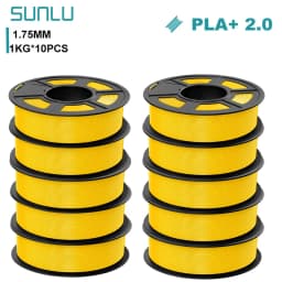 SUNLU 10KG PLA+2.0 3D Printer Filament Tougher and Stronger PLA Plus Filament 1000G/Roll 1.75mm 3D Filament Fit for FDM 3D Print