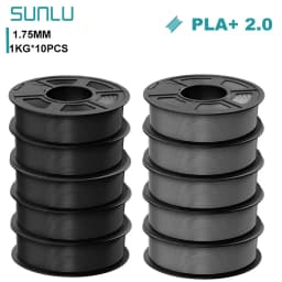 SUNLU 10KG PLA+2.0 3D Printer Filament Tougher and Stronger PLA Plus Filament 1000G/Roll 1.75mm 3D Filament Fit for FDM 3D Print