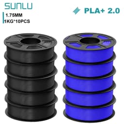 SUNLU 10KG PLA+2.0 3D Printer Filament Tougher and Stronger PLA Plus Filament 1000G/Roll 1.75mm 3D Filament Fit for FDM 3D Print