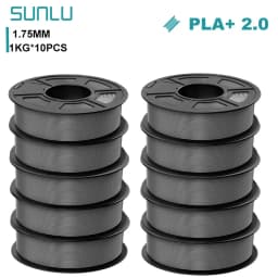 SUNLU 10KG PLA+2.0 3D Printer Filament Tougher and Stronger PLA Plus Filament 1000G/Roll 1.75mm 3D Filament Fit for FDM 3D Print