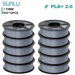 SUNLU 10KG PLA+2.0 3D Printer Filament Tougher and Stronger PLA Plus Filament 1000G/Roll 1.75mm 3D Filament Fit for FDM 3D Print