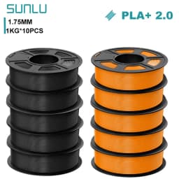 SUNLU 10KG PLA+2.0 3D Printer Filament Tougher and Stronger PLA Plus Filament 1000G/Roll 1.75mm 3D Filament Fit for FDM 3D Print