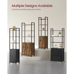 VASAGLE 6-Tier Bookcase, Tall Bookshelf with Door, Metal Frame, Adjustable Shelves, 24 x 40 x 159.5 cm