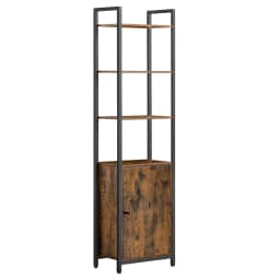 VASAGLE 6-Tier Bookcase, Tall Bookshelf with Door, Metal Frame, Adjustable Shelves, 24 x 40 x 159.5 cm