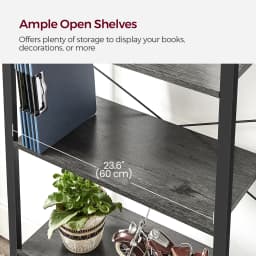 VASAGLE 4-Tier Bookshelf, Bookcase, Shelving Unit, for Office, Study, Living Room, Bedroom, 30 x 66 x 120 cm
