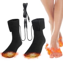 Heated Socks Rechargeable USB Electric Heated Socks Warm Cotton Sock Long Stocking 5V Fast Heating Winter Warmth Supplies Unisex