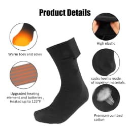 Heated Socks Rechargeable USB Electric Heated Socks Warm Cotton Sock Long Stocking 5V Fast Heating Winter Warmth Supplies Unisex