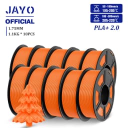 JAYO 2.0 PLA Plus 3D Filament 1.75MM 10 Rolls PLA + 3D Printer Filament Neatly Wound 3D Printing Filament High Toughness