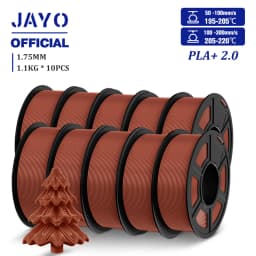 JAYO 2.0 PLA Plus 3D Filament 1.75MM 10 Rolls PLA + 3D Printer Filament Neatly Wound 3D Printing Filament High Toughness