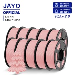 JAYO 2.0 PLA Plus 3D Filament 1.75MM 10 Rolls PLA + 3D Printer Filament Neatly Wound 3D Printing Filament High Toughness