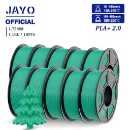 JAYO 2.0 PLA Plus 3D Filament 1.75MM 10 Rolls PLA + 3D Printer Filament Neatly Wound 3D Printing Filament High Toughness