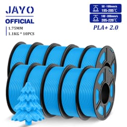 JAYO 2.0 PLA Plus 3D Filament 1.75MM 10 Rolls PLA + 3D Printer Filament Neatly Wound 3D Printing Filament High Toughness