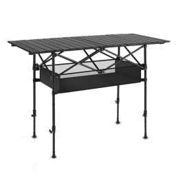 Portable Aluminum Camping Table with Under-Table Storage Organizer for Outdoor Activities, Picnics, Barbecues, Parties