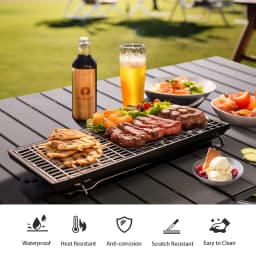 Portable Aluminum Camping Table with Under-Table Storage Organizer for Outdoor Activities, Picnics, Barbecues, Parties