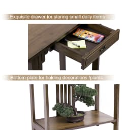 Chinese Style Hall Console Table, Accent Table, Entryway with Drawer, Storage Shelf, Wood Furniture