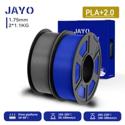 JAYO 2.0 PLA Plus 3D Filament 1.75MM Upgrade PLA + 3D Printer Filament 2 Rolls Neatly Wound 3D Printing Filament High Toughness