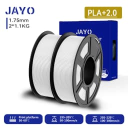 JAYO 2.0 PLA Plus 3D Filament 1.75MM Upgrade PLA + 3D Printer Filament 2 Rolls Neatly Wound 3D Printing Filament High Toughness