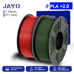 JAYO 2.0 PLA Plus 3D Filament 1.75MM Upgrade PLA + 3D Printer Filament 2 Rolls Neatly Wound 3D Printing Filament High Toughness