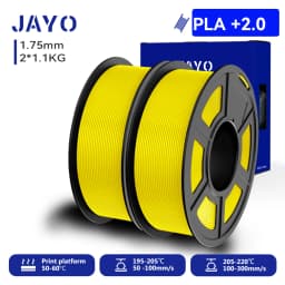JAYO 2.0 PLA Plus 3D Filament 1.75MM Upgrade PLA + 3D Printer Filament 2 Rolls Neatly Wound 3D Printing Filament High Toughness