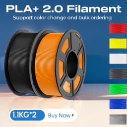 JAYO 2.0 PLA Plus 3D Filament 1.75MM Upgrade PLA + 3D Printer Filament 2 Rolls Neatly Wound 3D Printing Filament High Toughness