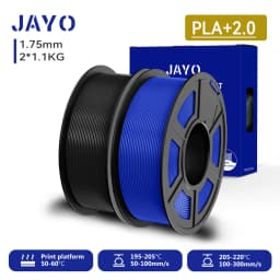 JAYO 2.0 PLA Plus 3D Filament 1.75MM Upgrade PLA + 3D Printer Filament 2 Rolls Neatly Wound 3D Printing Filament High Toughness