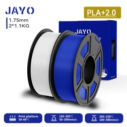 JAYO 2.0 PLA Plus 3D Filament 1.75MM Upgrade PLA + 3D Printer Filament 2 Rolls Neatly Wound 3D Printing Filament High Toughness