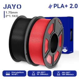 JAYO 2.0 PLA Plus 3D Filament 1.75MM Upgrade PLA + 3D Printer Filament 2 Rolls Neatly Wound 3D Printing Filament High Toughness