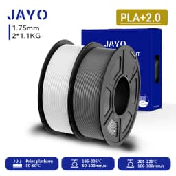 JAYO 2.0 PLA Plus 3D Filament 1.75MM Upgrade PLA + 3D Printer Filament 2 Rolls Neatly Wound 3D Printing Filament High Toughness