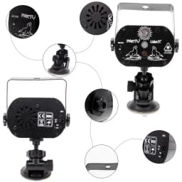 U'King L-aser Light+RGB LED Party Light Stage Effect Light Without Battery with Suction Cup and Remote Control for DJ Party KTV