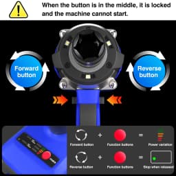 DayPlus Cordless Impact Wrench 1/2 inch, Brushless Impact Gun 450N.m High Torque, 3200rpm Variable Speed with 4 Socket Sets