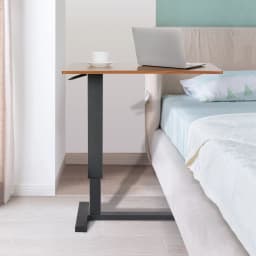 Adjustable Height Overbed Table Bedside Sofa Side Table with Hidden Wheels Hospital Bed Table Rolling Laptop Desk