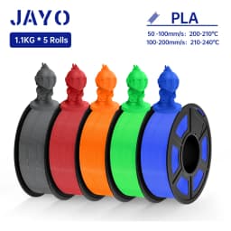 JAYO 3D Filament PLA +/PLA Meta/ PLA Matte/PLA PLUS 2.0/ PLA 1.75MM 5Rolls Coloful Neatly Wound 3D Printer Filament 1.1KG