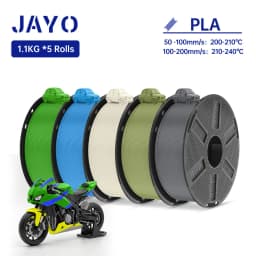 JAYO 3D Filament PLA +/PLA Meta/ PLA Matte/PLA PLUS 2.0/ PLA 1.75MM 5Rolls Coloful Neatly Wound 3D Printer Filament 1.1KG